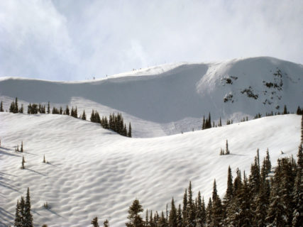 Cornice along a ridge
