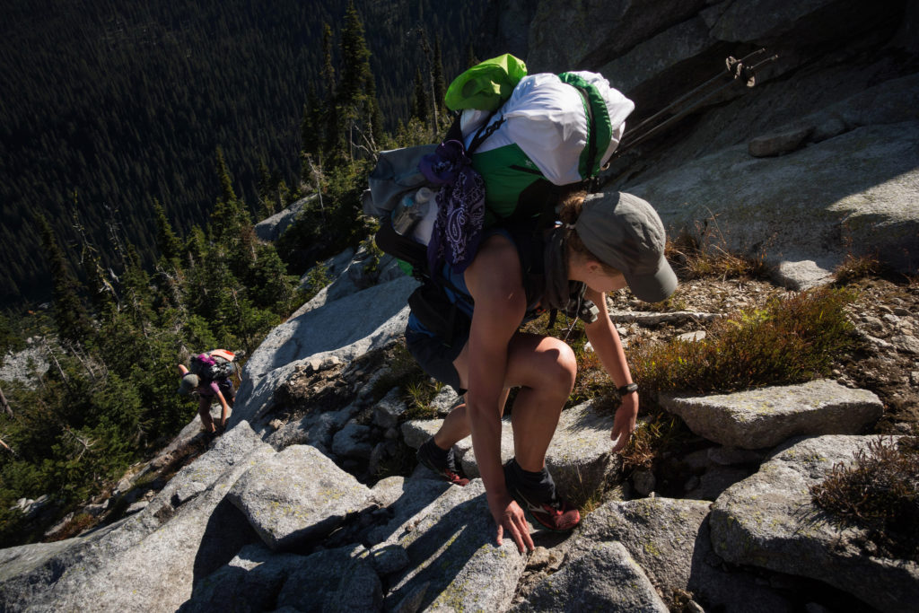 Scrambling is part of the PNT experience. Photo by Julie Hotz. All rights reserved.