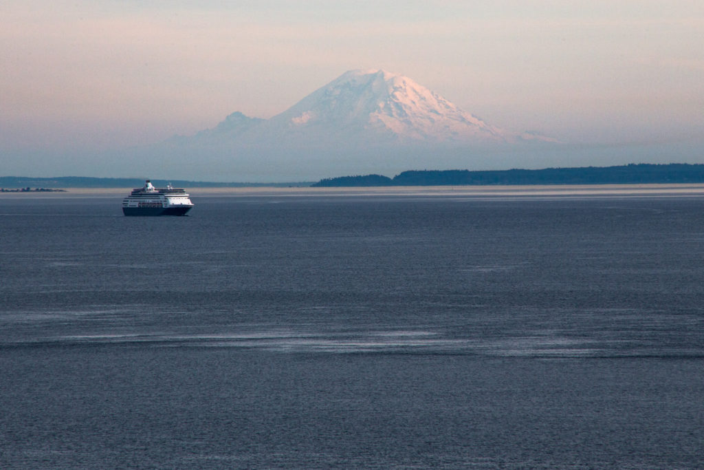 The Keystone Ferry and Mount Rainier